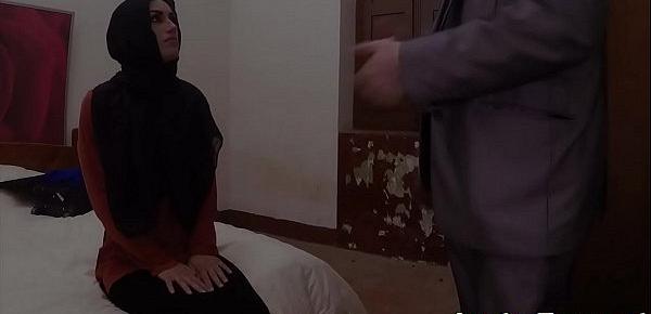 Exotic arab babe riding a huge cock